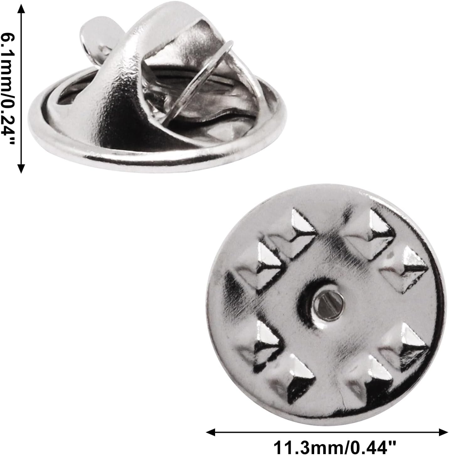 100pcs Pin Backs, Blank Pins Scatter Butterfly Clutch Pin Holder Enamel Pin Locking Backs Tie Tacks Jewelry Pin Backings Clasp for Brooch Lapel Hat Uniform Badges Tie Tack (Silver)