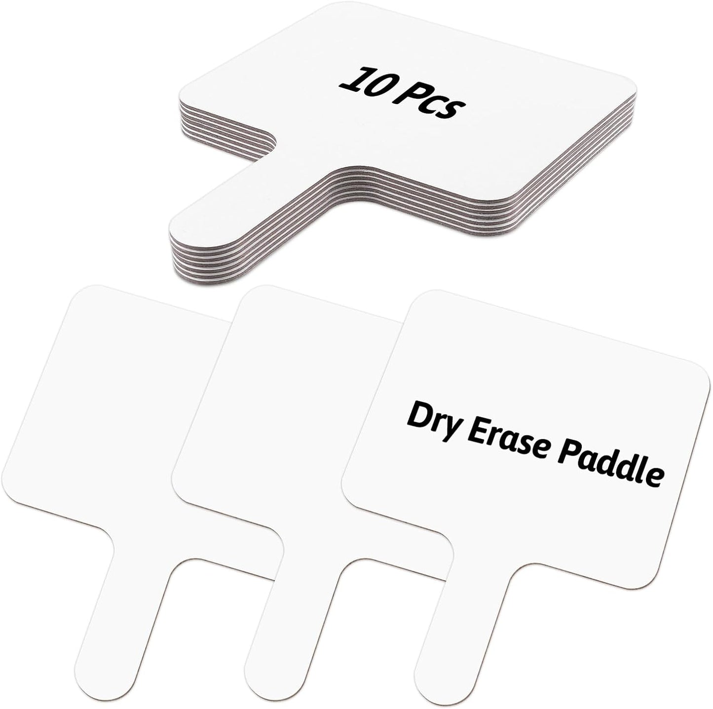 10 Pcs Dry Erase Answer Paddles 10x8 Inch Handheld White Boards Mini Double Sided Dry Erase Signs Small Auction Paddles for Students Teachers Office Classroom Meeting Voting Family Games Party