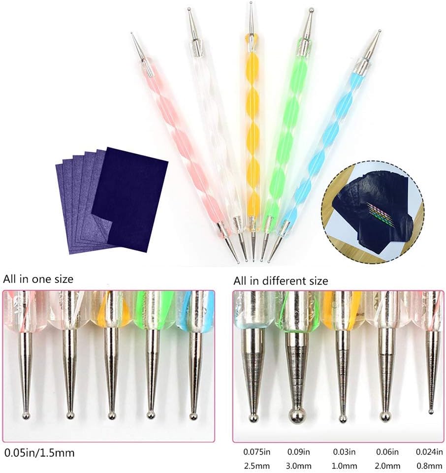 100 Sheets Carbon Transfer Paper,Tracing Paper Carbon Graphite Copy Paper with 5 Pieces Embossing Styluses Stylus Dotting Tools for Wood,Paper,Canvas and Other Art Surfaces 8.3 x 11.7inch
