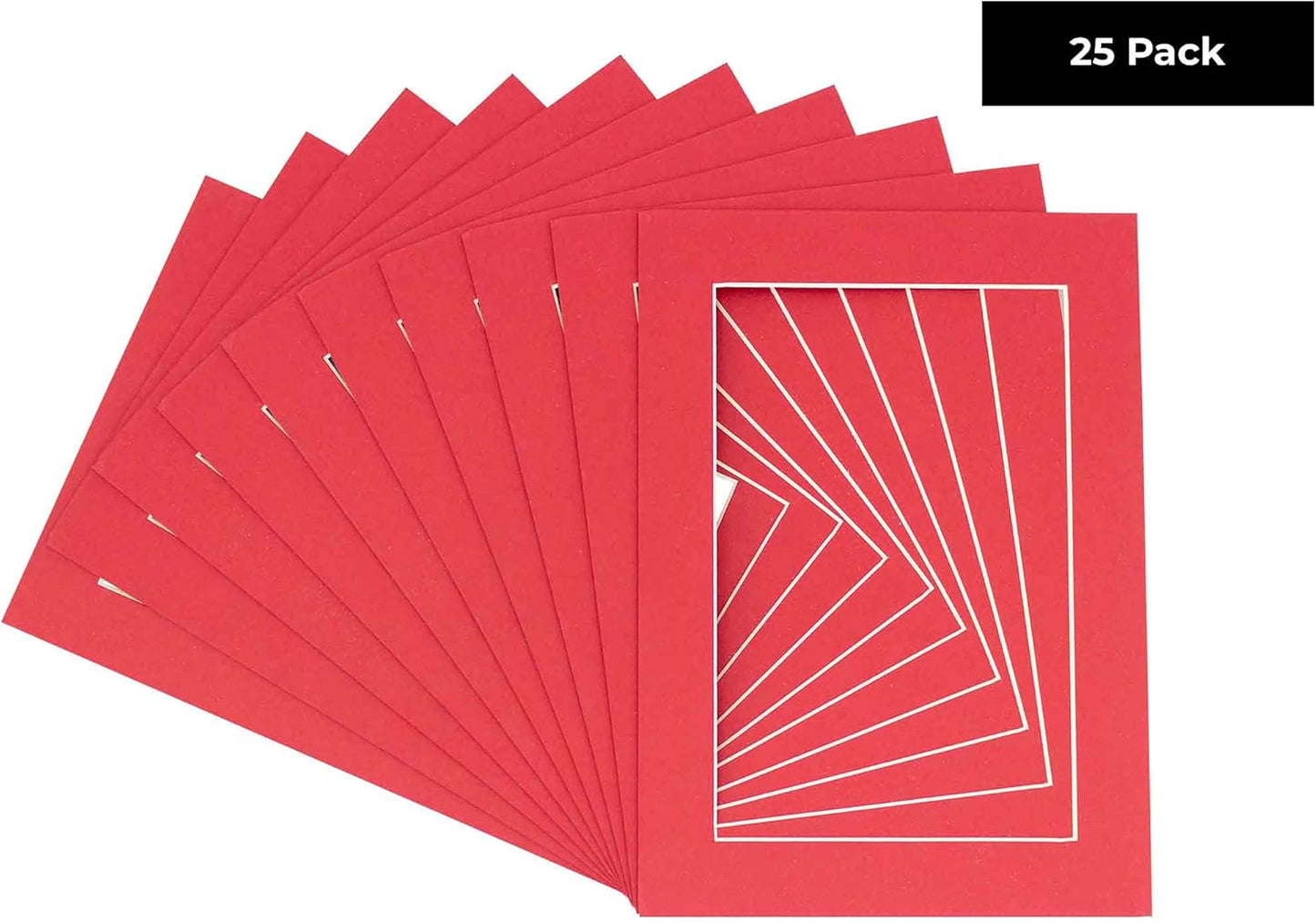 11x14 Mat for 8.5x11 Photo - Precut Deep Red Picture Matboard for Frames Measuring 11 x 14 Inches - Bevel Cut Matte to Display Art Measuring 8.5 x 11 Inches - Acid Free Pack of 25 MATS