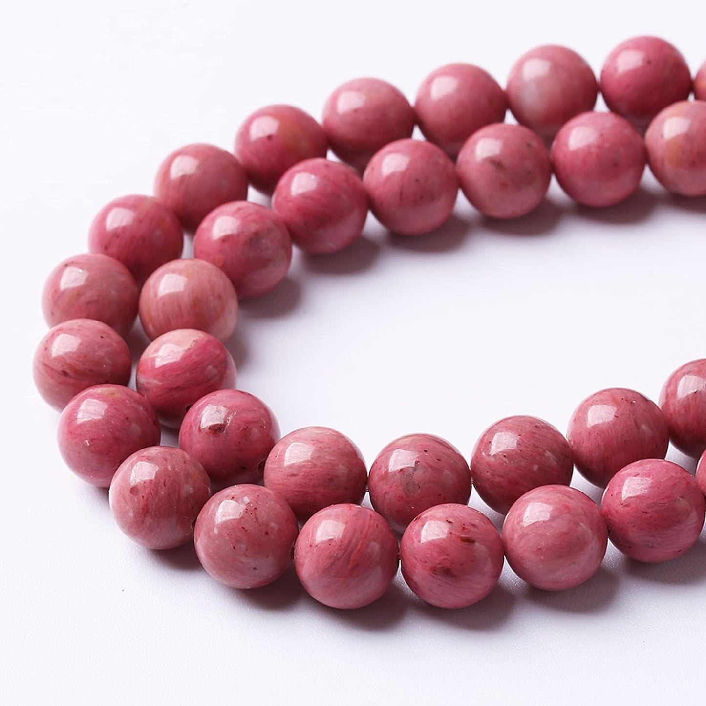 10mm 38pcs 7A Premium Gemstone Rhodochrosite Beads Natural Stone Round Loose Energy Healing Beads for Jewelry Making DIY Bracelet