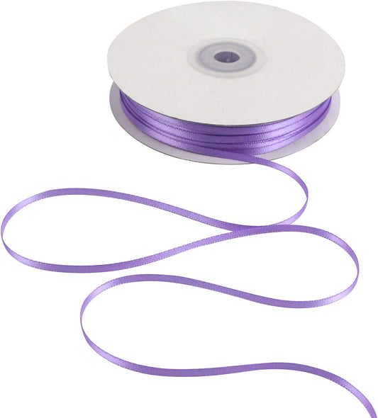 HUIHUANG Solid Color Satin Ribbon 1/8 inch x 100 Yards Roll Ribbon Light Purple Thin Ribbon for Crafts Sewing Gift Wrapping DIY Bows (Hyacinth)