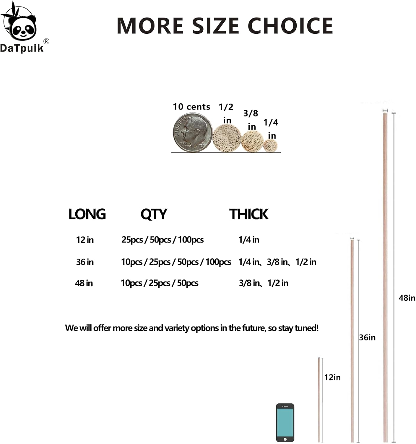 1/4 x 36 Inch 100PCS Dowel Rods Wood Sticks Wooden Dowel Rods Unfinished Hardwood Sticks for Crafts and DIYers