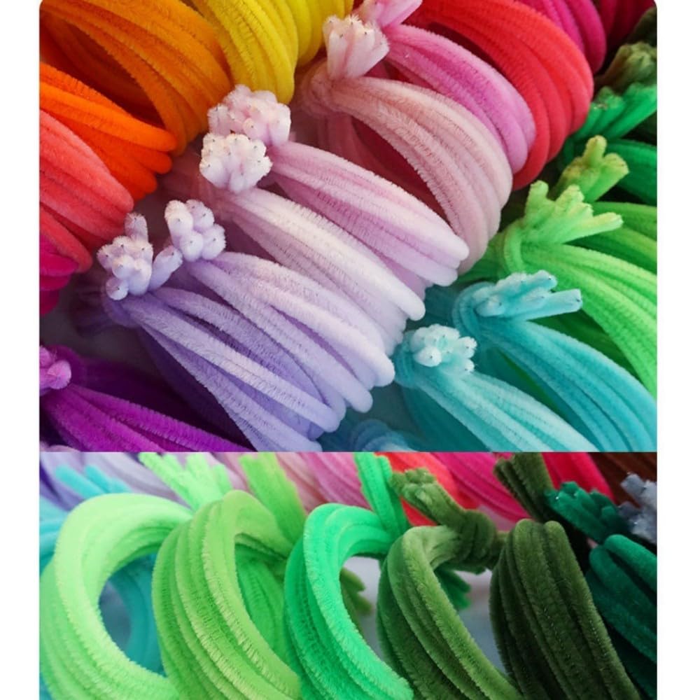 100 Pieces Pipe Cleaners Chenille Stem, Pastel Candy Color Pipe Cleaners Set for Pipe Cleaners DIY Arts Crafts Decorations, Chenille Stems Pipe Cleaners (Rose red)