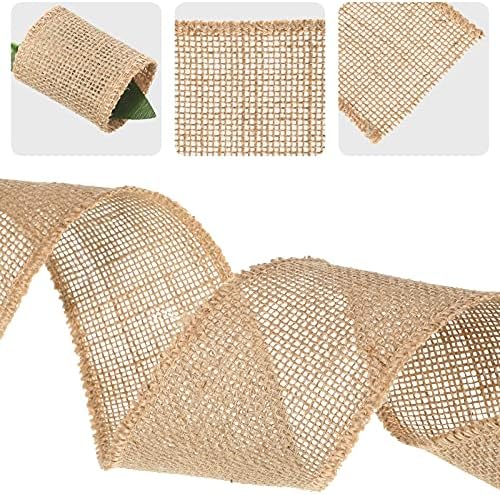 20 Yard 2.5 Inches Burlap Ribbon Wide Jute Ribbon Natural Burlap Fabric Roll Wired Edge for Wreaths, Christmas Tree Decoration, Big Bow Crafts, Gift Wrapping, Wedding