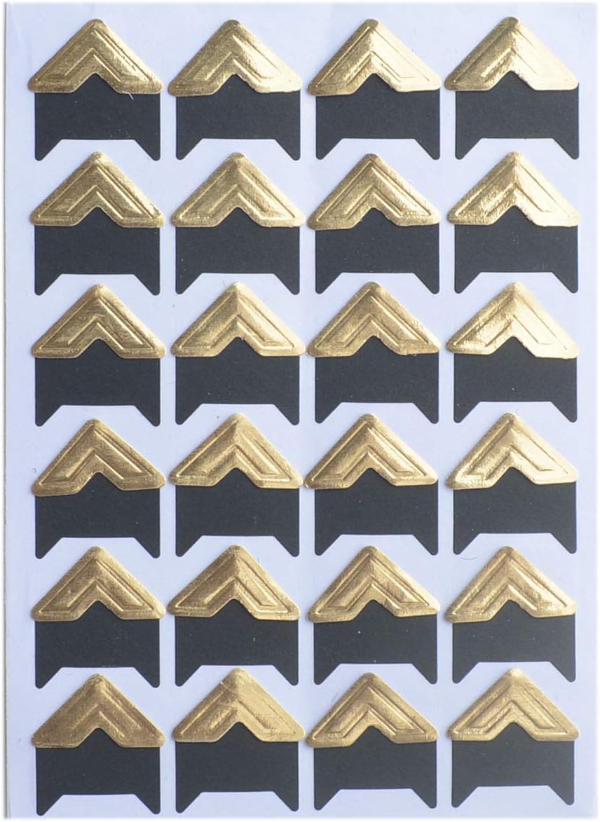10 Sheet (240-pack) Photo Corners Self Adhesive Photo Foto Corner Stickers for Scrapbooking Personal Journal (Style2-10sheet Gold)