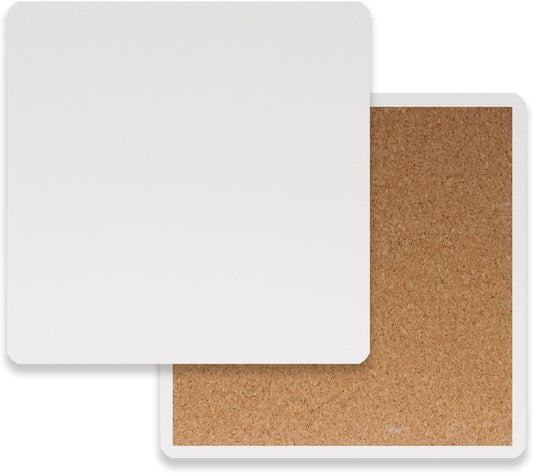 10pcs 4''x4'' Ceramic Tiles for Crafts, Blank Ceramic Coaster for Craft, White Unglazed Tile with Cork Backing Pad for Painting, Alcohol Ink, Acrylic Pouring, DIY