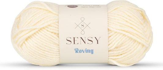 Sensy Roving Yarn, 3.5 oz, 132 Yards, Gauge 5 Bulky (Creamy)