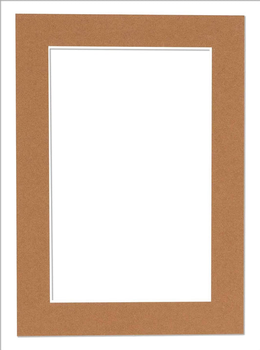 11x14 Mat Bevel Cut for 8.5x11 Photos - Acid Free Aged Oak Brown Precut Matboard - For Pictures, Photos, Framing - 4-ply Thickness