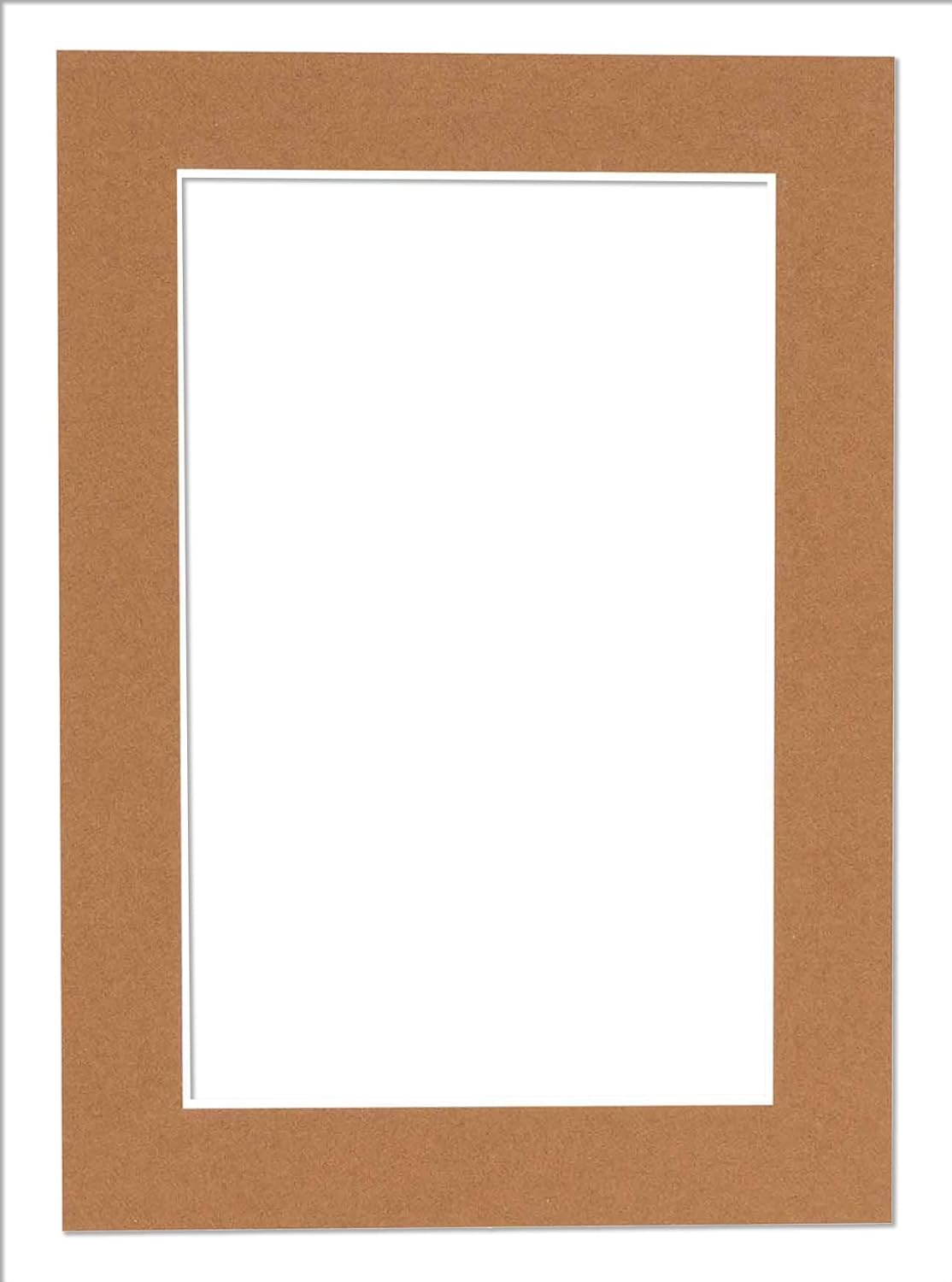 11x14 Mat Bevel Cut for 8.5x11 Photos - Acid Free Aged Oak Brown Precut Matboard With Backing Board and Crystal Clear, Self Seal Mat Bag - For Pictures, Framing - 4-ply Thickness