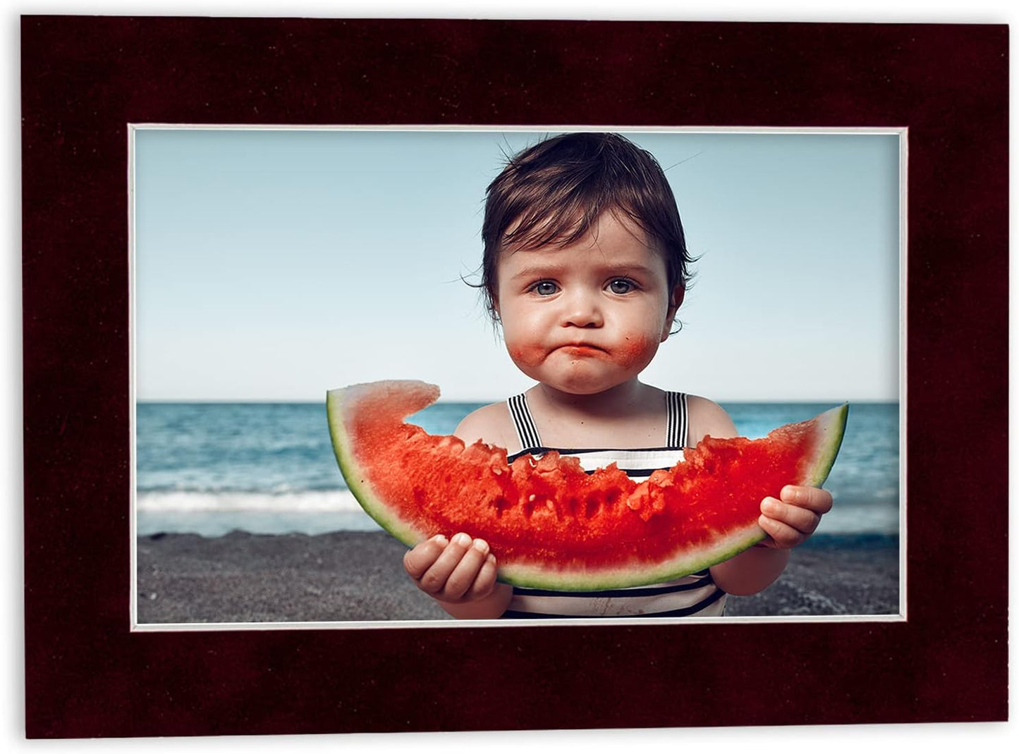 11x14 Mat Bevel Cut for 8.5x11 Photos - Acid Free Dark Red Suede Precut Matboard - For Pictures, Photos, Framing - 4-ply Thickness