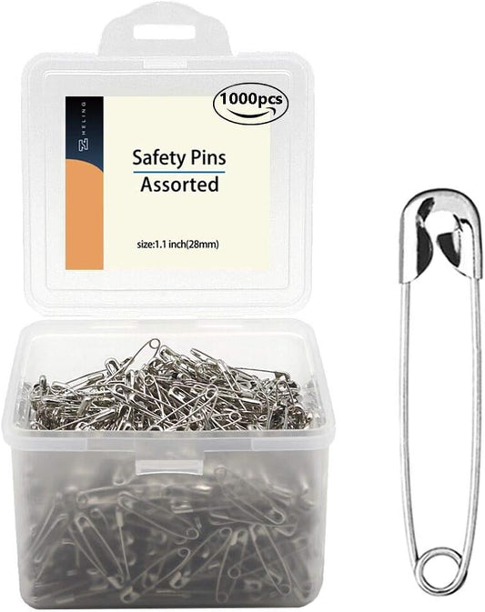 1000 Pieces - 1.1 Inch Clips Tool Kit - Assorted Decorative Pins, Sewing Accessories
