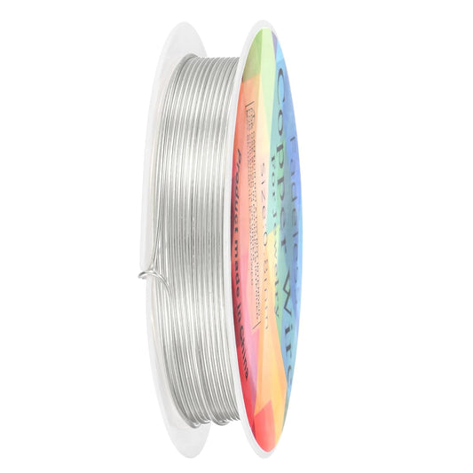 0.8 mm/20 Gauge Copper Wire for Jewelry Making, 7.5FT Copper Beading Craft Wire for Jewelry/Weaving/DIY Crafting/Planting, Color-Retaining [2.3 M, Bright Silver]