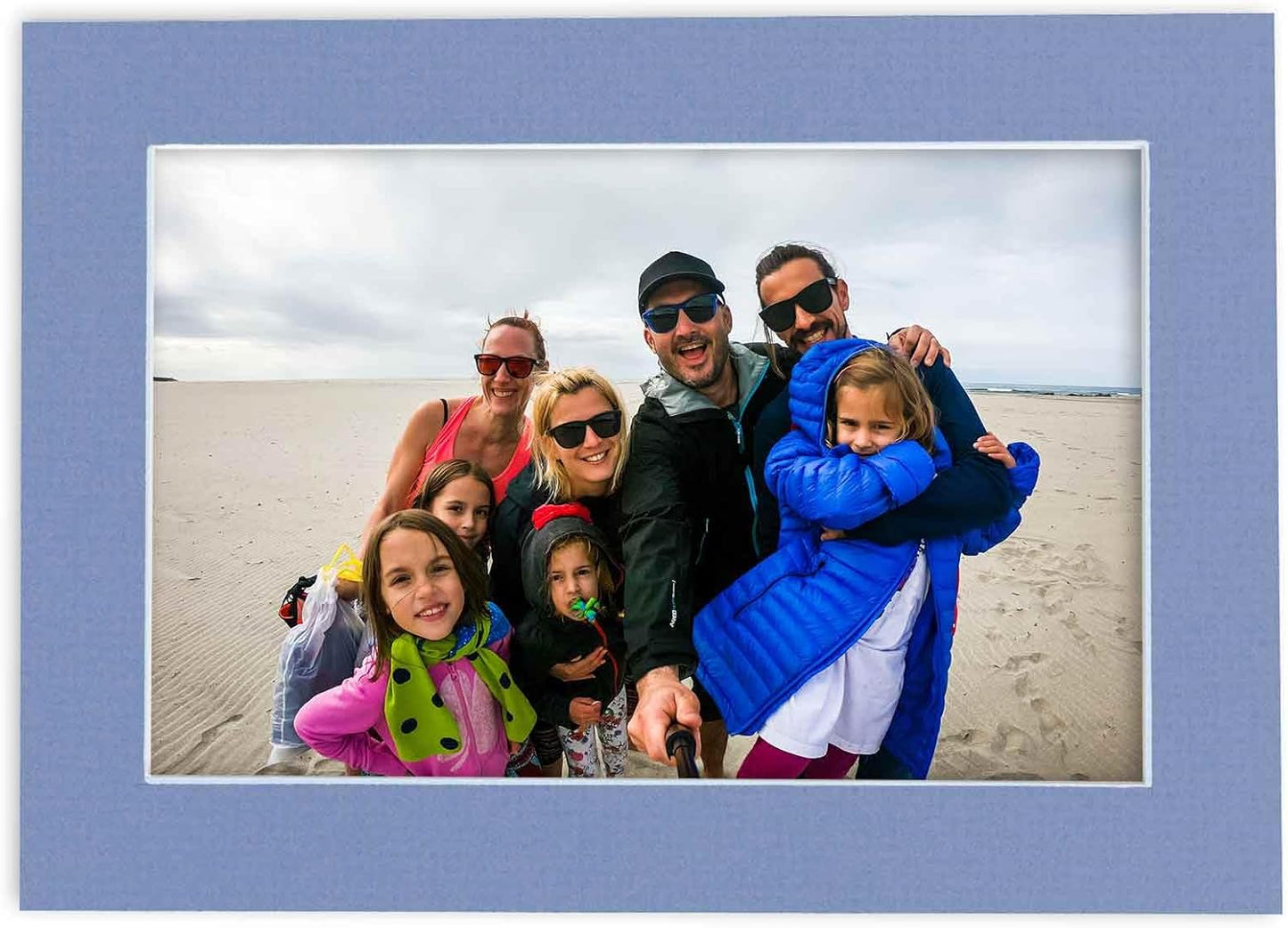 11x14 Mat Bevel Cut for 8.5x11 Photos - Acid Free Brittany Blue Precut Matboard With Backing Board and Crystal Clear, Self Seal Photo Mat Bag - For Pictures, Photos, Framing - 4-ply Thickness