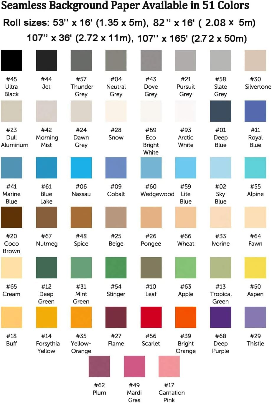 Huamei Seamless Photography Background Paper, Photo Backdrop Paper 53-Inches Wide x 16-Feet, (4.4x16 Feet, #04 Neutral Grey)