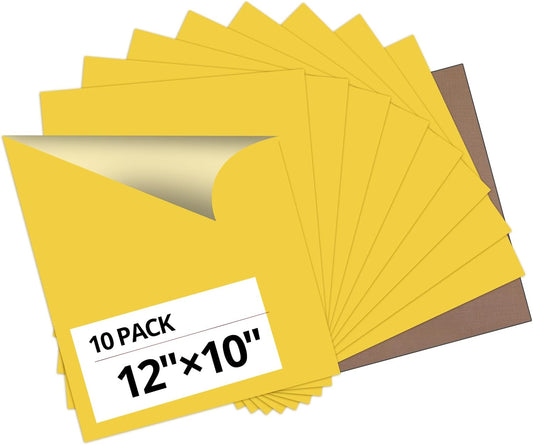 HTVRONT Yellow Heat Transfer Vinyl Bundle - 10 Pack 12" x 10" HTV Vinyl for T-Shirt, Yellow Iron on Vinyl for All Cutting Machine or Heat Press Machine