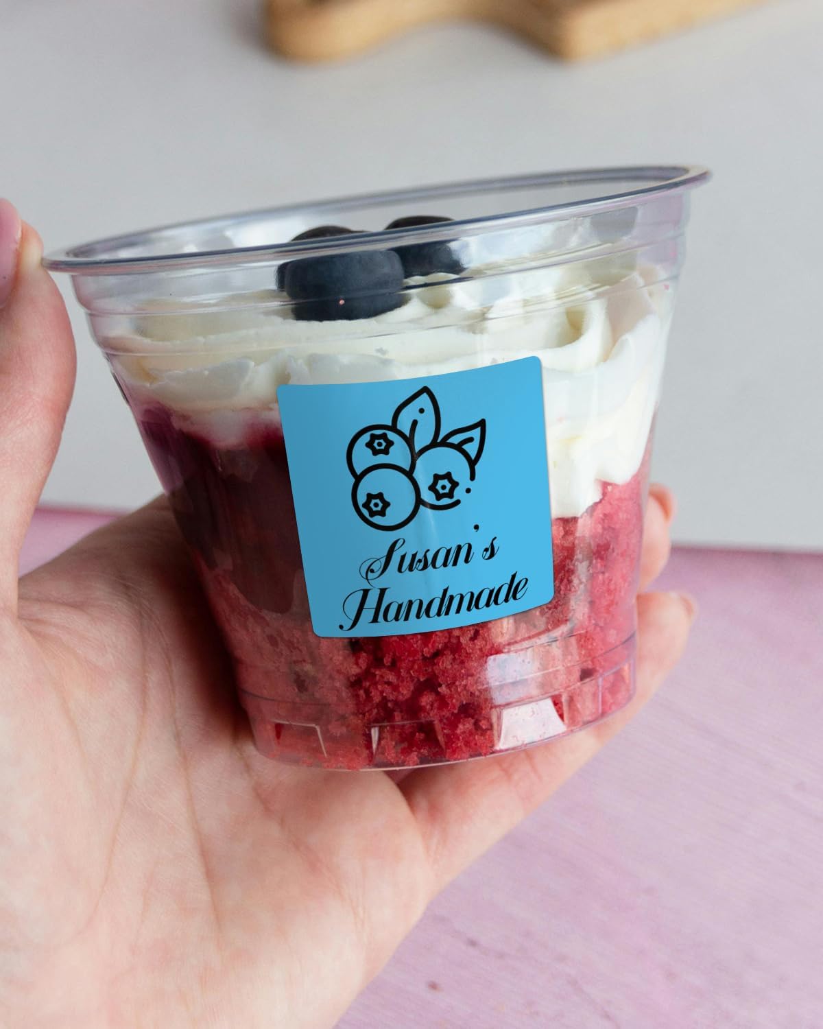 iEager Blue Square Thermal Label Stickers, 2"x2" Self-Adhesive Square Direct Thermal Labels with Perforation Line, 500 Sheets/Roll