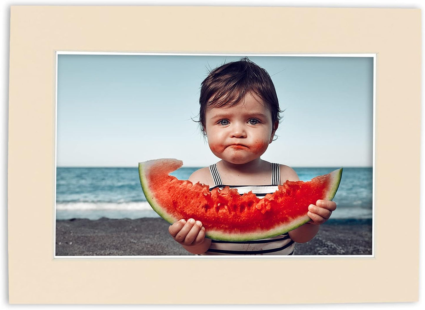 11x14 Mat Bevel Cut for 8.5x11 Photos - Acid Free Cream Precut Matboard With Backing Board and Crystal Clear, Self Seal Mat Bag - For Pictures, Framing - 4-ply Thickness