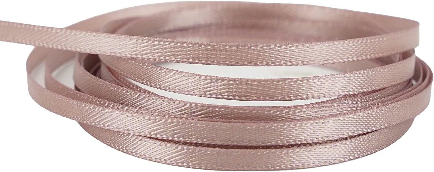 HUIHUANG Solid Color Satin Ribbon 1/8 inch x 100 Yards Roll Ribbon Double Faced for Crafts Gift Wrapping DIY Bows Wedding Invitation Card (Vanilla)