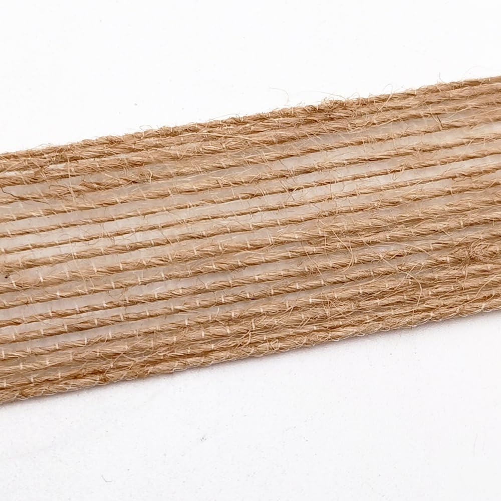 INSPIRELLE 3 Rolls 0.6 Inch Natural Burlap Fabric Roll 99 Feet Jute Lined Ribbon for Gift Wrapping Craft Projects Wedding Decoration Home Decoration 15mm