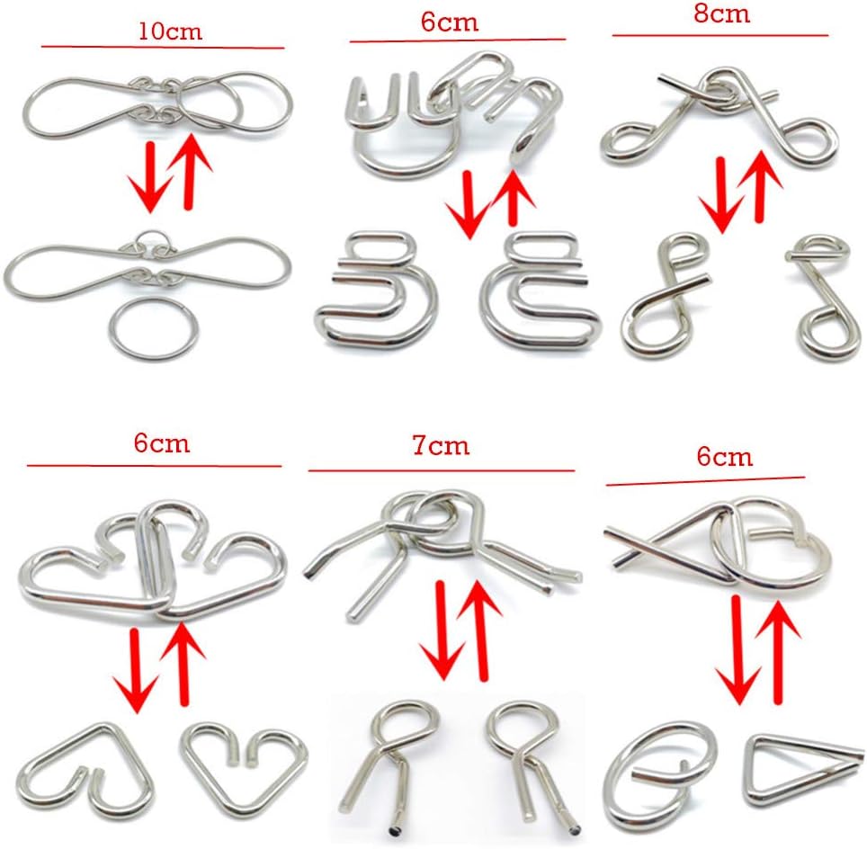 Guaishou Brain Teasers with The Puzzles 21Pcs Unlock Interlock Game IQ Test Toy 3D Wooden and Metal for Party Favor Kids Adults Challenge