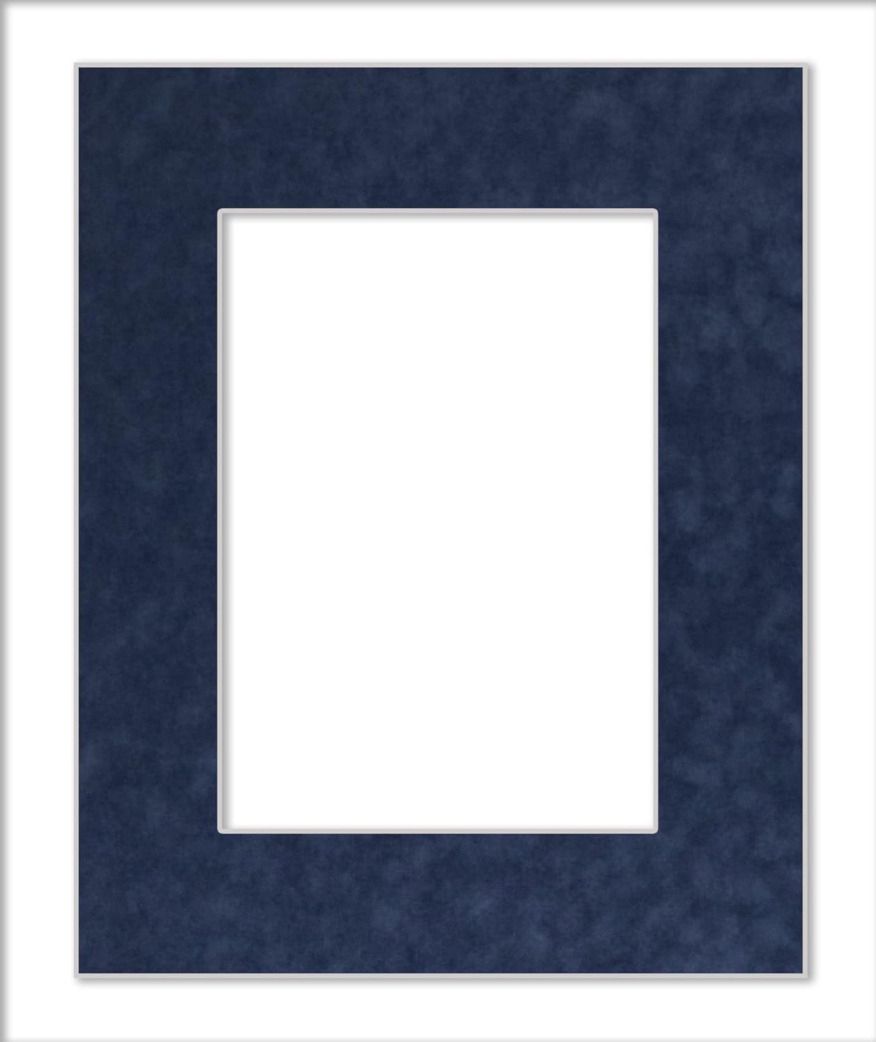 11x14 Mat Bevel Cut for 8.5x11 Photos - Acid Free Navy Suede Precut Matboard - For Pictures, Photos, Framing - 4-ply Thickness
