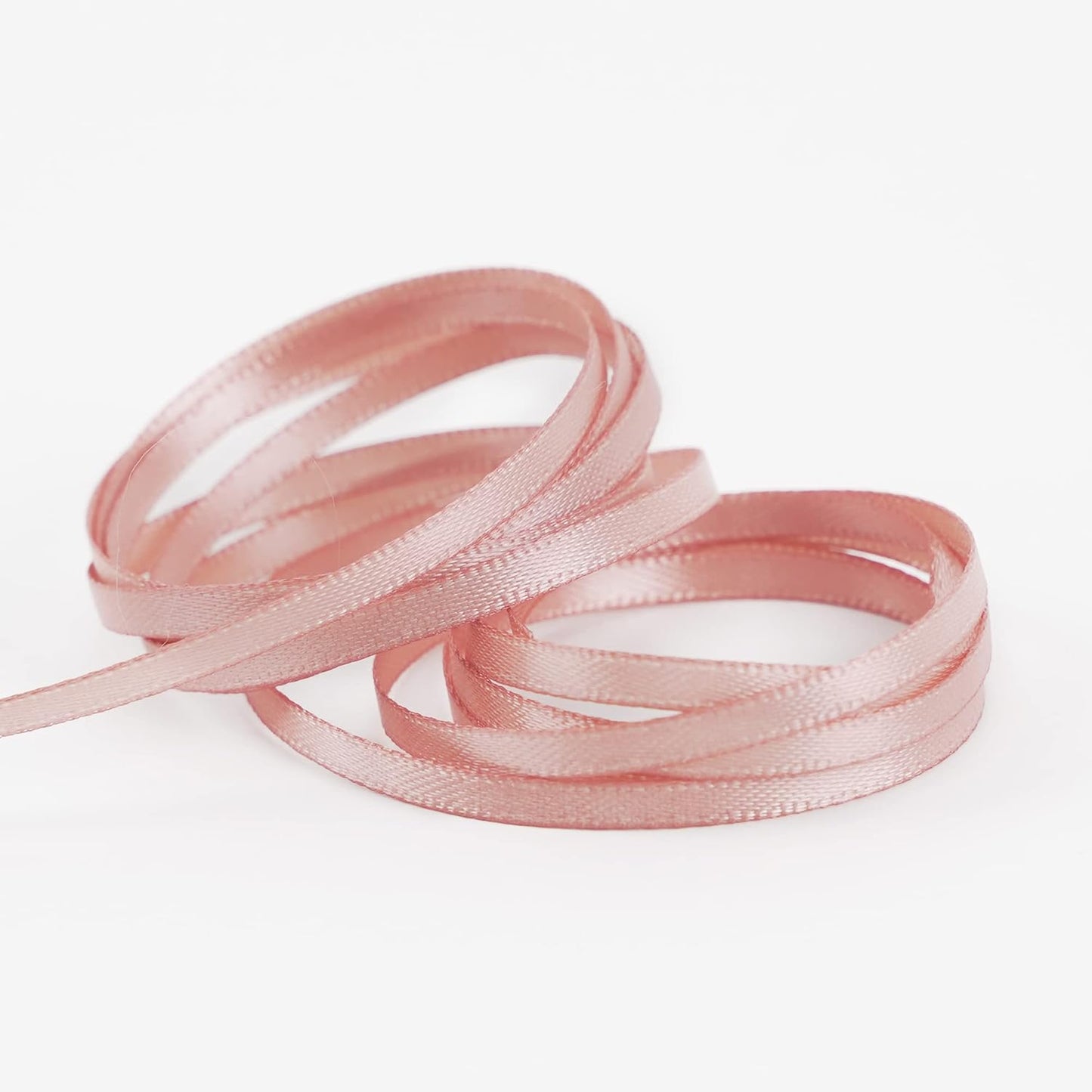 HUIHUANG Rose Gold Ribbon 1/8 inch Solid Color Thin Satin Ribbon 100 Yards Continuous for Crafts DIY Bows Decoration Sewing and Invitation Card Gift Tags Christmas Ornaments Wedding Decoration