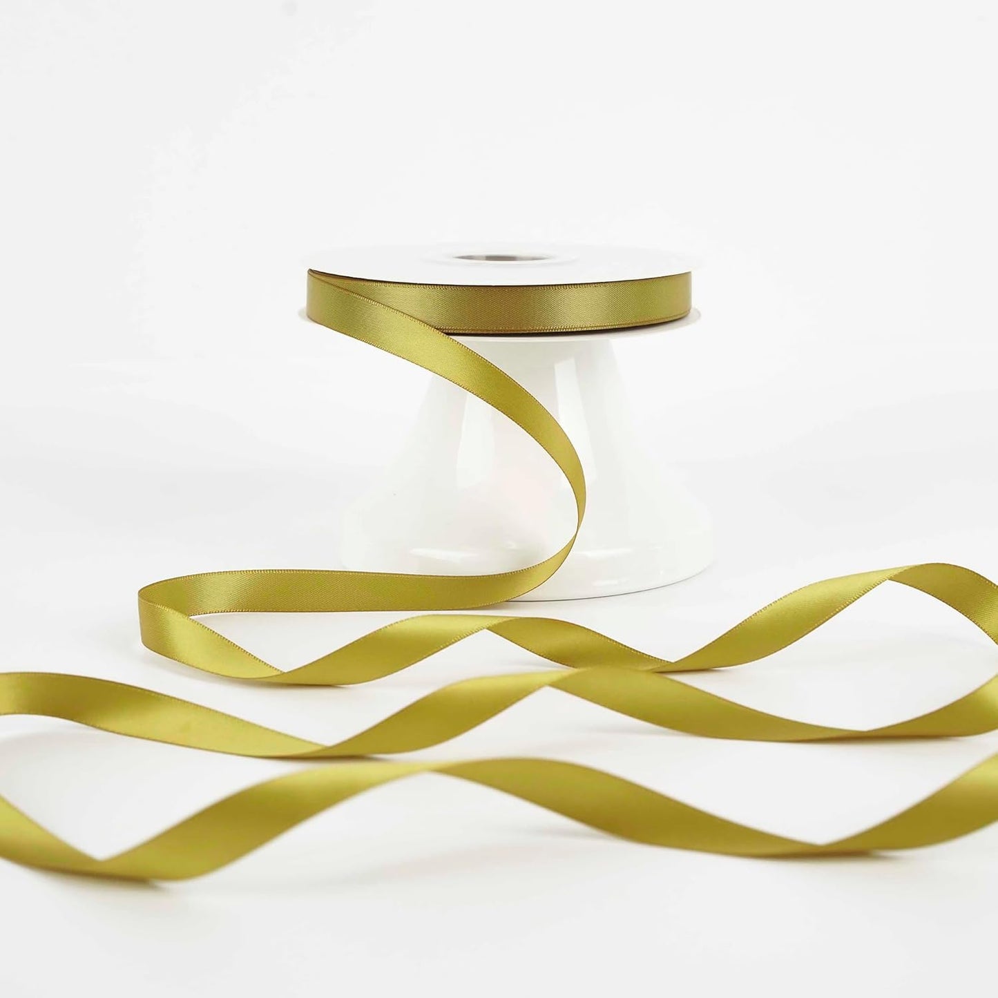 HUIHUANG Gold Satin Ribbon 1/2 inch X 50 Yards Continuous, Golden Double-Faced Satin Ribbon for Gift Wrapping, Bows, DIY Crafts, Flower Bouquet, Wedding Bridal Shower Decor, Hairs