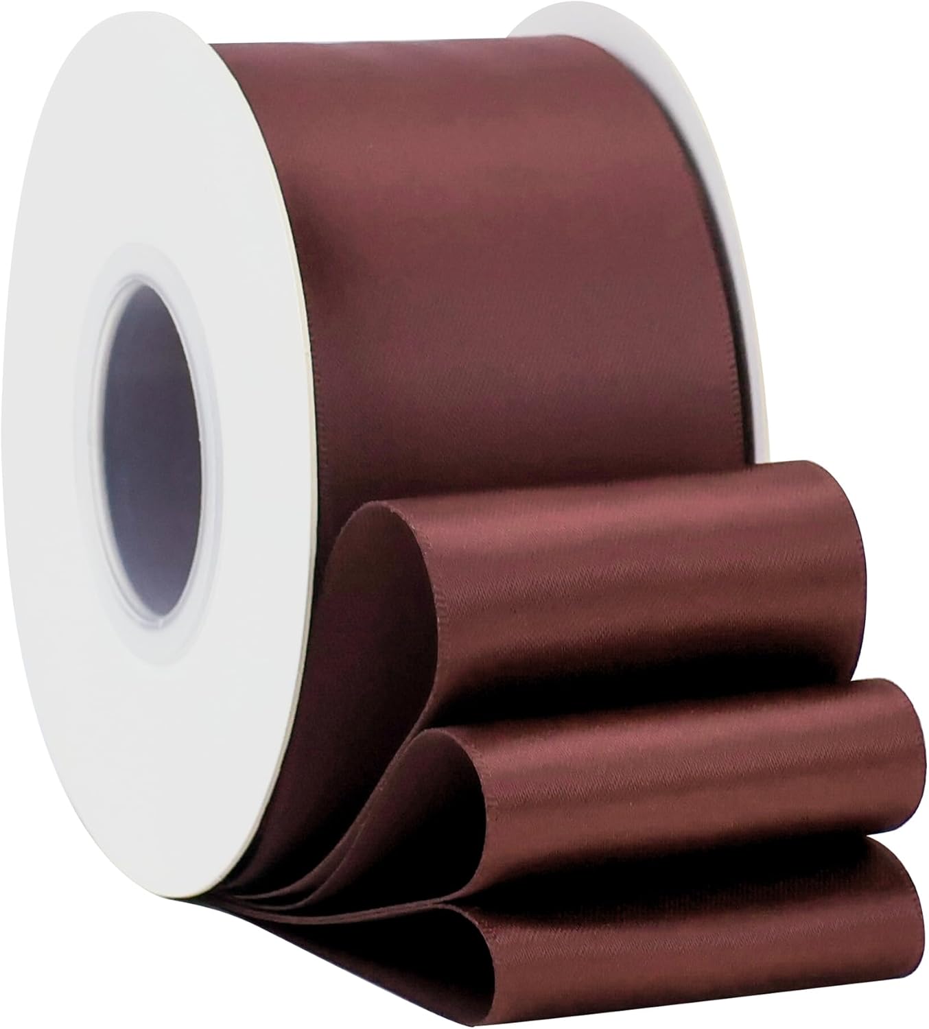 HUIHUANG Burgundy Ribbon 2 inch Double Side Burgundy Satin Fabric Ribbon for Crafts, Bows Making, Flower Bouquet Wrap, Gift Wrapping, Wedding Decor, Home Decor, Hairs-25 Yards/Roll