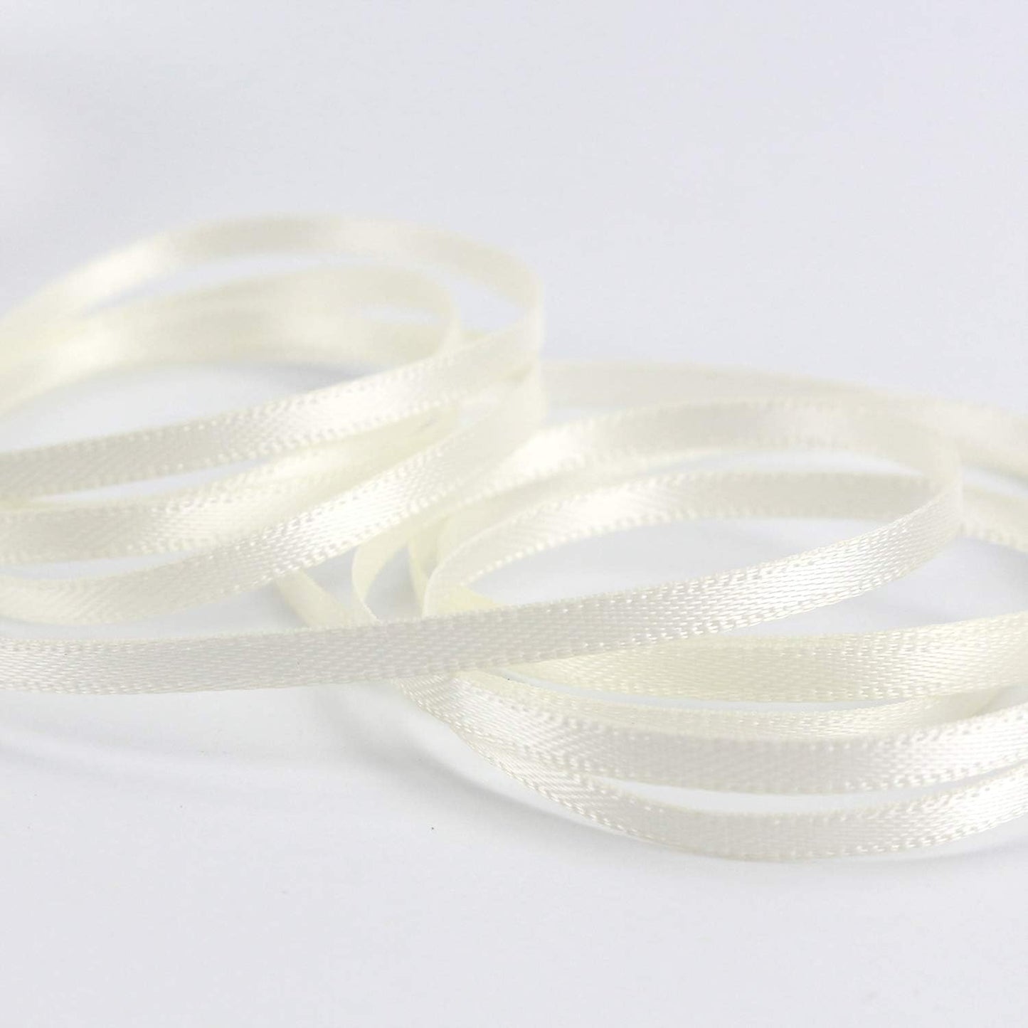 HUIHUANG Solid Color Satin Ribbon 1/8 inch x 100 Yards Roll Ribbon Thin Small Satin Double Faced Ribbon for Crafts Gift Wrapping Wedding Invitation Card DIY Bows(Beige/Ivory)