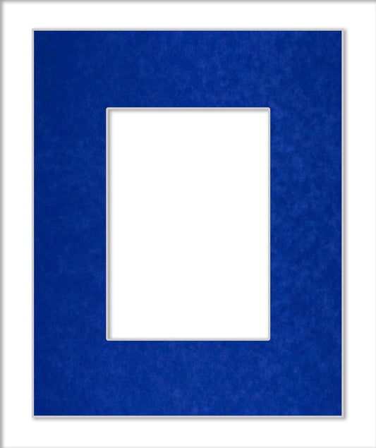 11x14 Mat Bevel Cut for 8.5x11 Photos - Acid Free Royal Blue Suede Precut Matboard - For Pictures, Photos, Framing - 4-ply Thickness