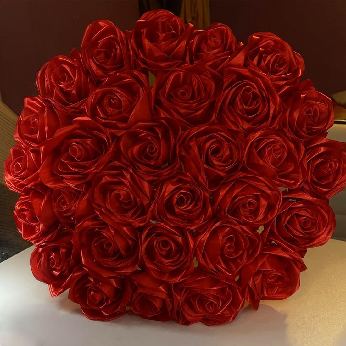 1-1/2" x 50 Yards Satin Ribbon - Red Silk Ribbon with Spool - Ideal for Gift Wrapping, Floral Bouquets, Crafts, Wedding Party Decorations, Christmas and Sewing Projects