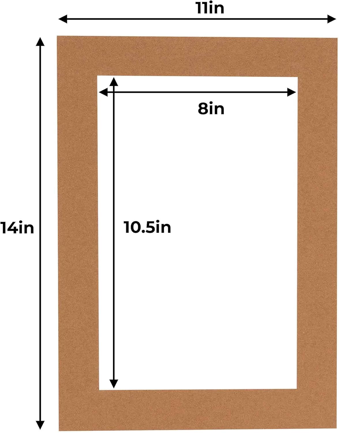 11x14 Mat for 8.5x11 Photo - Precut Aged Oak Brown Picture Matboard for Frames Measuring 11 x 14 Inches - Bevel Cut Matte to Display Art Measuring 8.5 x 11 Inches - Acid Free Pack of 25 MATS