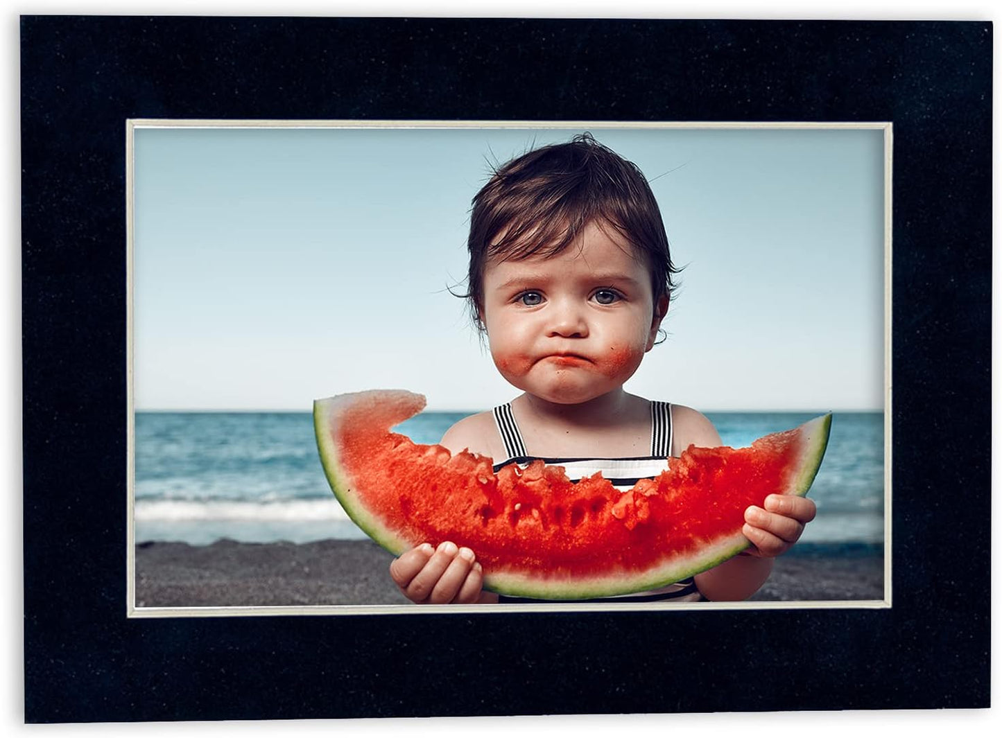 11x14 Mat Bevel Cut for 8.5x11 Photos - Acid Free Navy Suede Precut Matboard With Backing Board and Crystal Clear, Self Seal Mat Bag - For Pictures, Framing - 4-ply Thickness