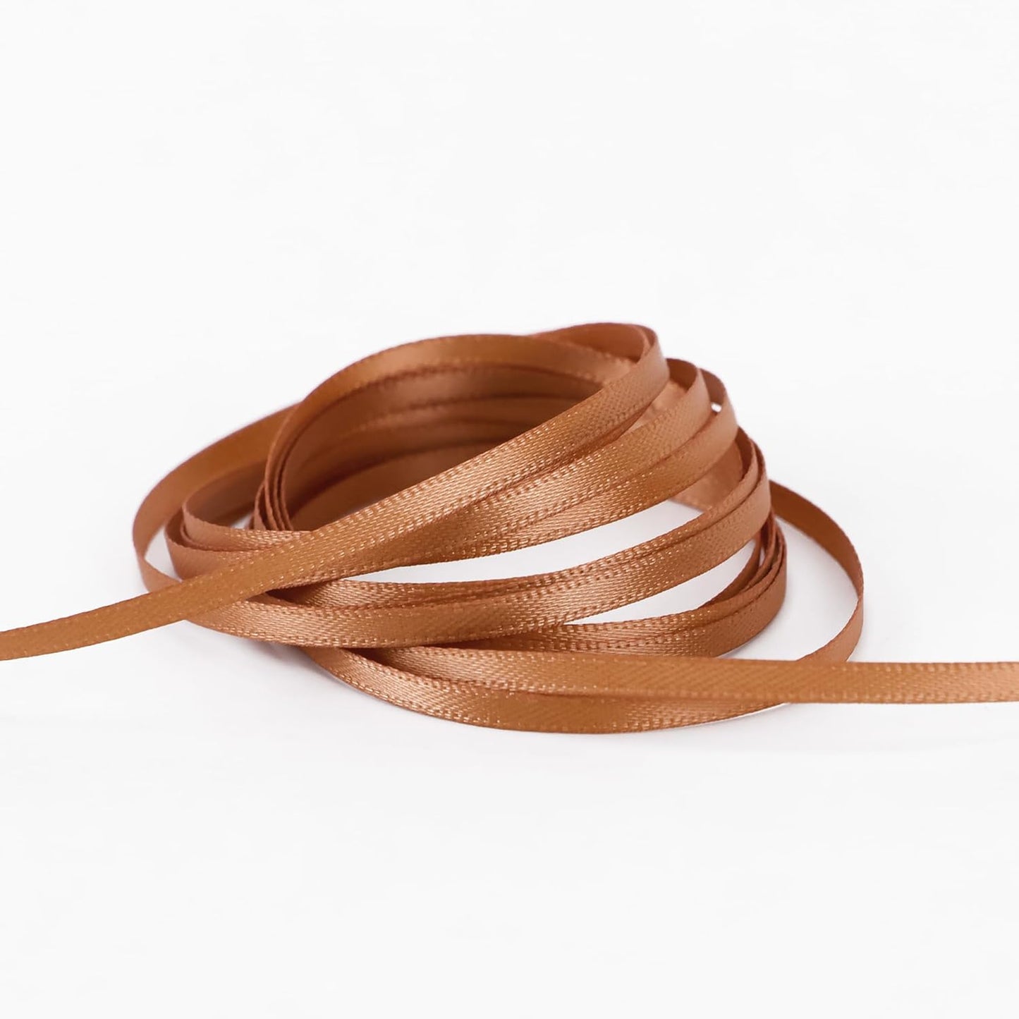HUIHUANG 1/8" Terracotta Satin Ribbon Small Thin Ribbon for Crafts Gift Wrapping DIY Bows Decoration Sewing and Invitation Card Hanging Tags-100 Yards
