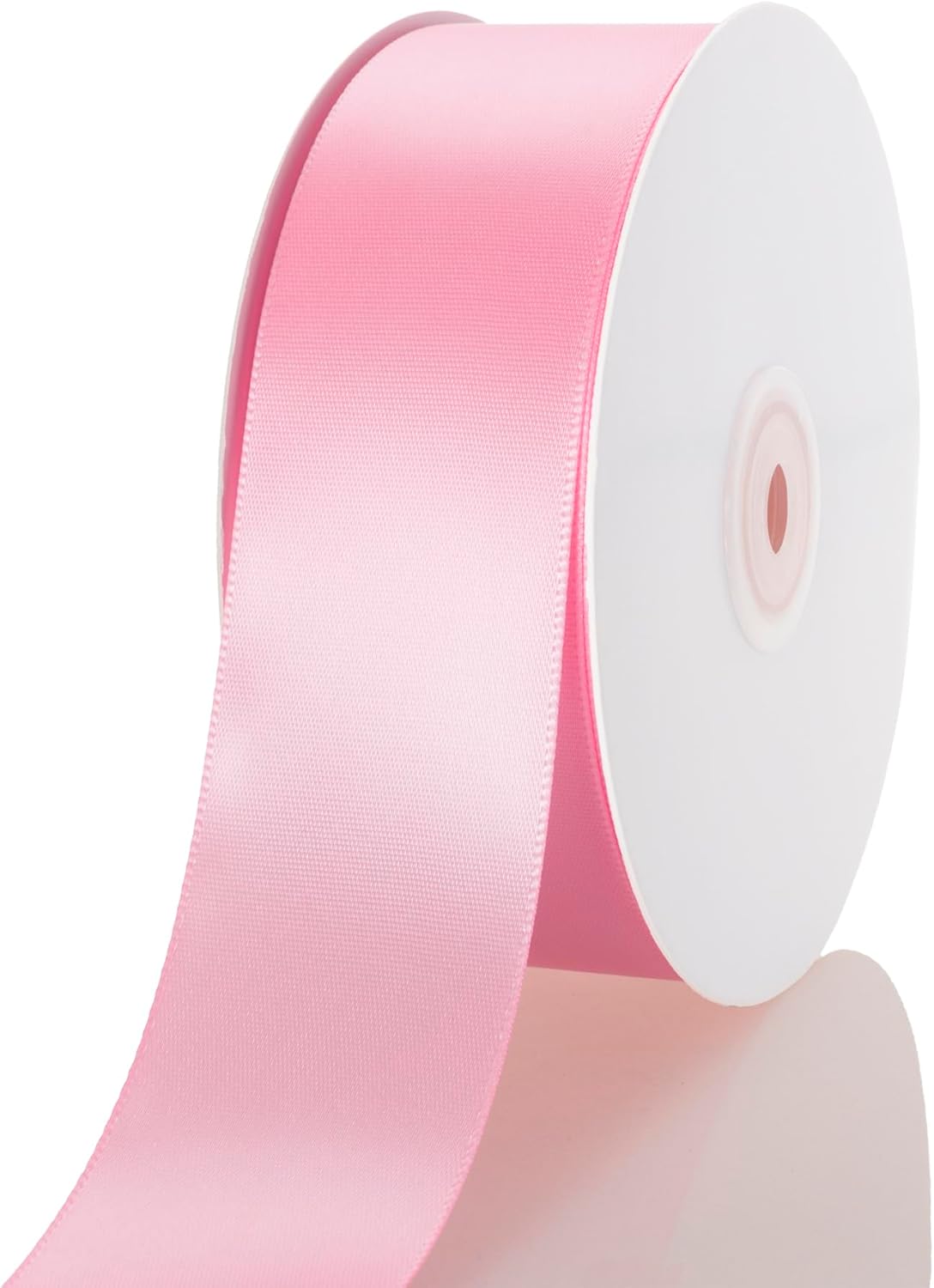 1-1/2 Inch Pink Ribbon, 50 Yards Craft Polyester Satin Ribbon Perfect for Gift Wrapping, Handmade Roses, Wedding Party Decorations and DIY Crafts