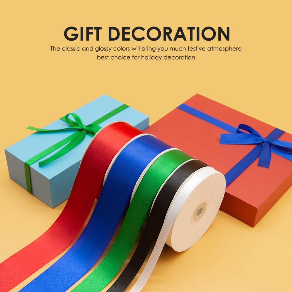 1-1/2" x 50 Yards Satin Ribbon - Navy Blue Silk Ribbon with Spool - Ideal for Gift Wrapping, Floral Bouquets, Crafts, Wedding Party Decorations, Christmas and Sewing Projects