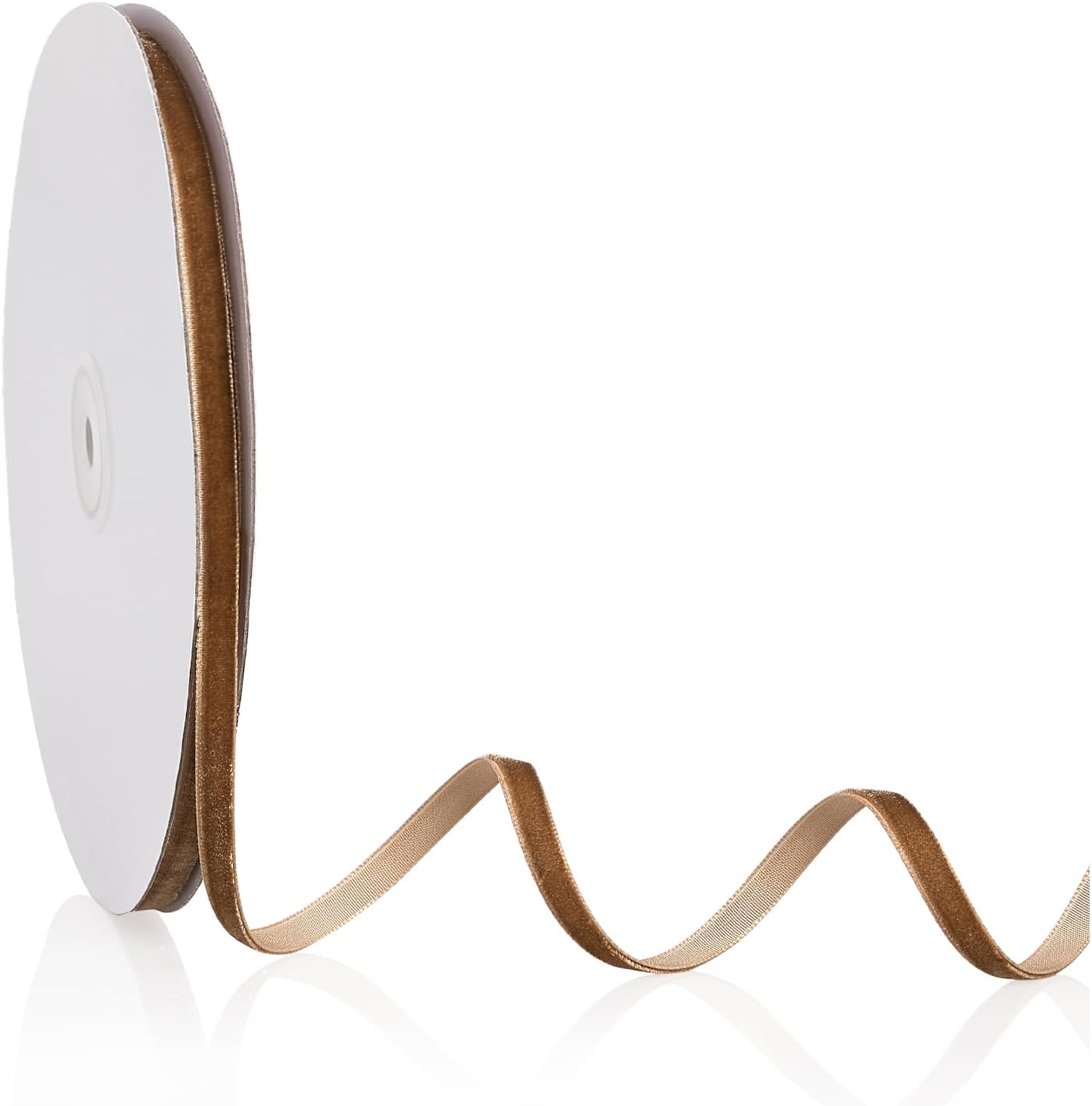 1/4" X 20 Yards Khaki Velvet Ribbon for Christmas Tree Wreath Decoration Handmade Crafts Ornaments Gift Wrapping & Bow Making