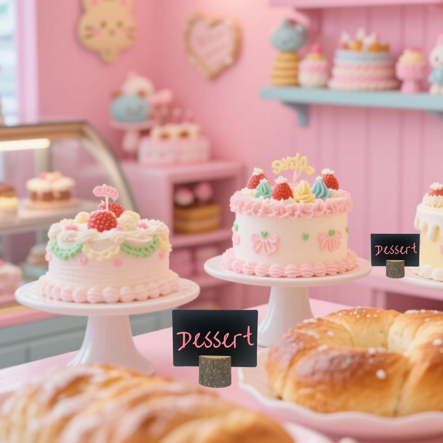 10 Pcs Mini Chalkboard Signs Small Chalkboard Label with Rustic Wood Stand, Food Labels for Party Buffet Wedding Birthday Party Bakery