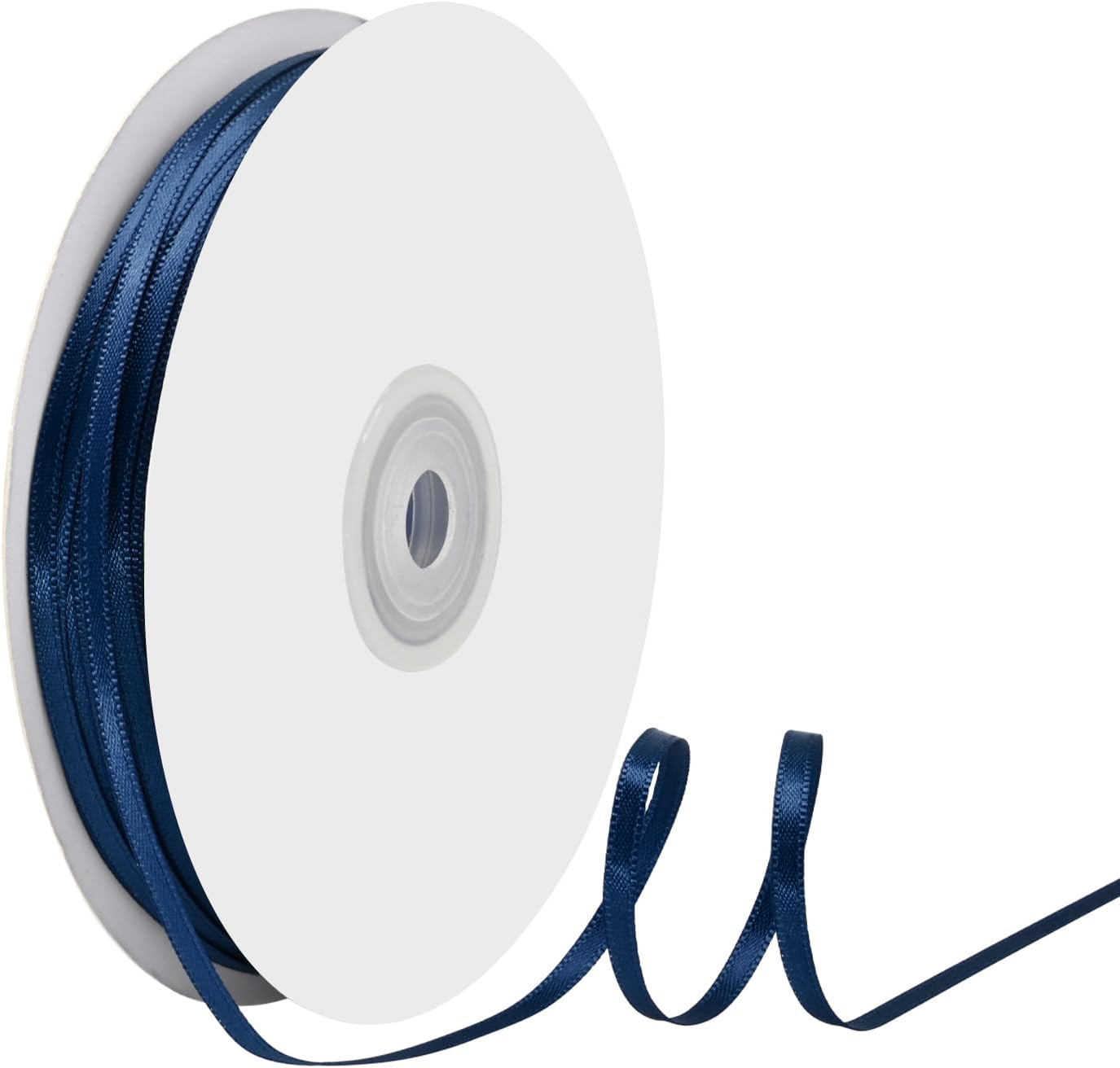 1/8 Inch X 100 Yards Navy Blue Satin Thin Ribbon Solid Color Double Faced Ribbons Perfect for Crafts Wedding Decor Bow Making Arts Sewing and More