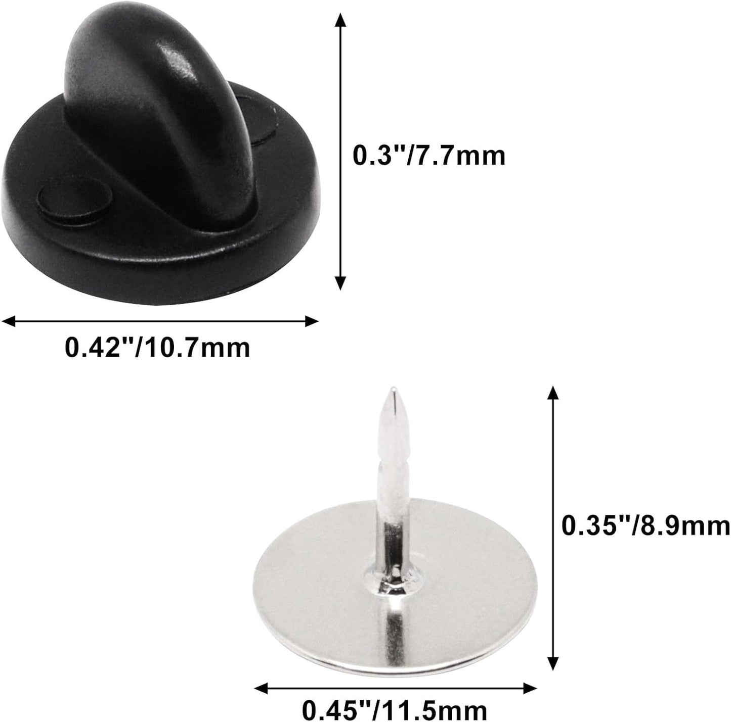 100set Rubber Pin Backs,Blank Pins Scatter Butterfly Clutch Pin Holder Enamel Pin Locking Backs Jewelry Pin Backings Clasp for Brooch Lapel Hat Uniform Badges Tie Tack