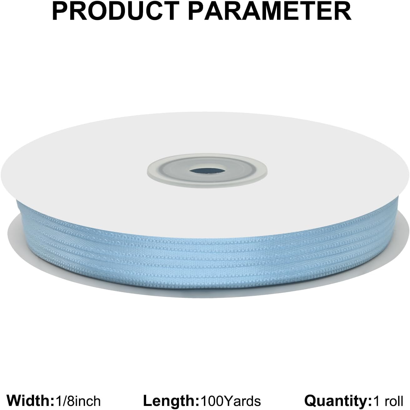 1/8 Inch X 100 Yards Dusty Blue Satin Thin Ribbon Solid Color Double Faced Ribbons Perfect for Crafts Wedding Decor Bow Making Arts Sewing and More