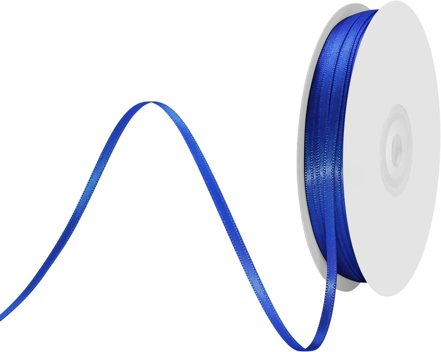 1/8" X 100 Yards Cobalt Blue Satin Thin Ribbon Solid Color Double Faced Ribbons Perfect for Crafts Wedding Decor Bow Making Arts Sewing and More
