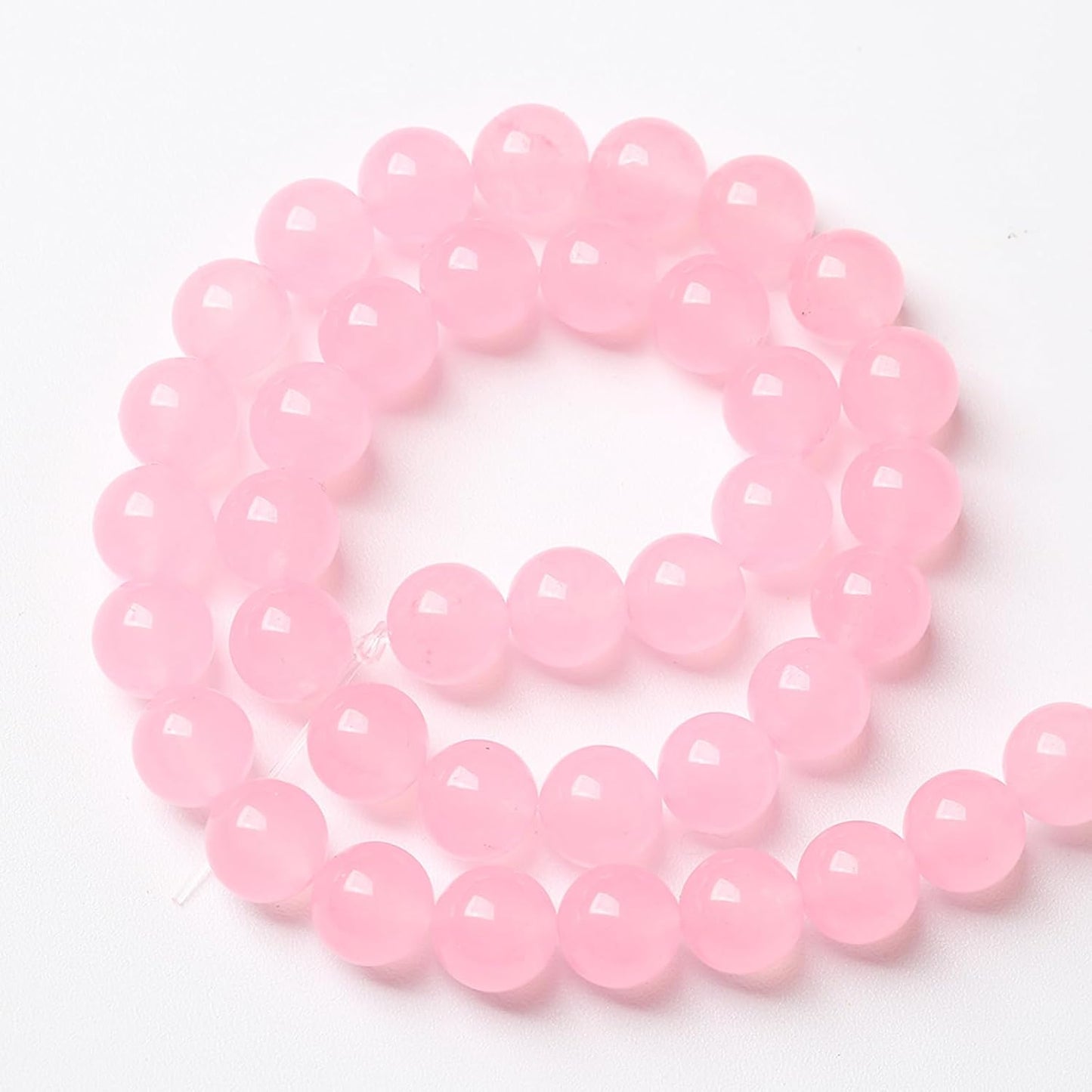 10mm 36pcs Natural Light Pink Chalcedony Stone Beads for Jewelry Making Energy Healing Power Stone DIY Bracelet Necklace Accessories 15" (10mm, Light Pink Chalcedony)