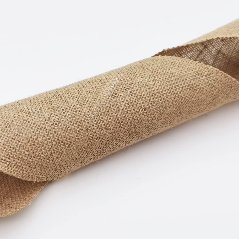 INSPIRELLE 6" Natural Burlap Fabric Roll 10 Yards Jute Ribbon for Gift Wrapping Craft Projects Wedding Decoration Home Decoration 15CM