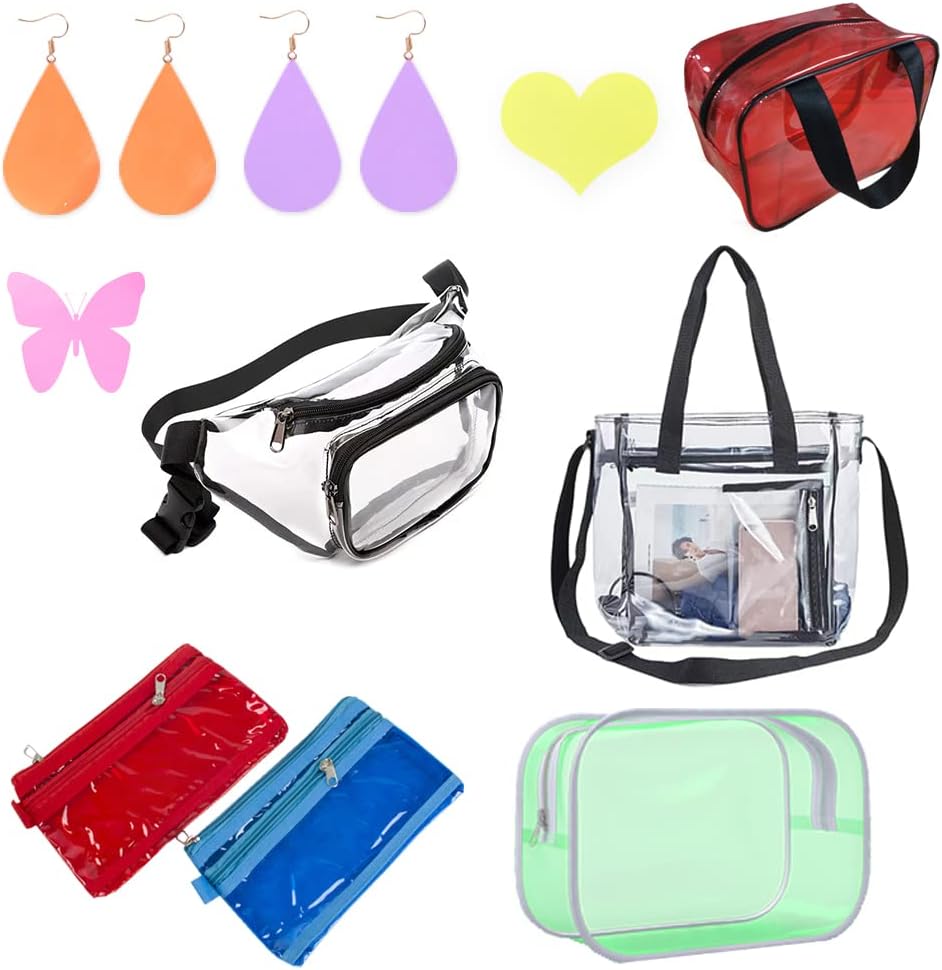 HYANG Solid Colors Transparent PVC Super Clear Holographic Vinyl 1 Roll 12" x 47" (30cm x 120cm) for DIY Bows Earrings Bags DIY Crafts Making (Black)