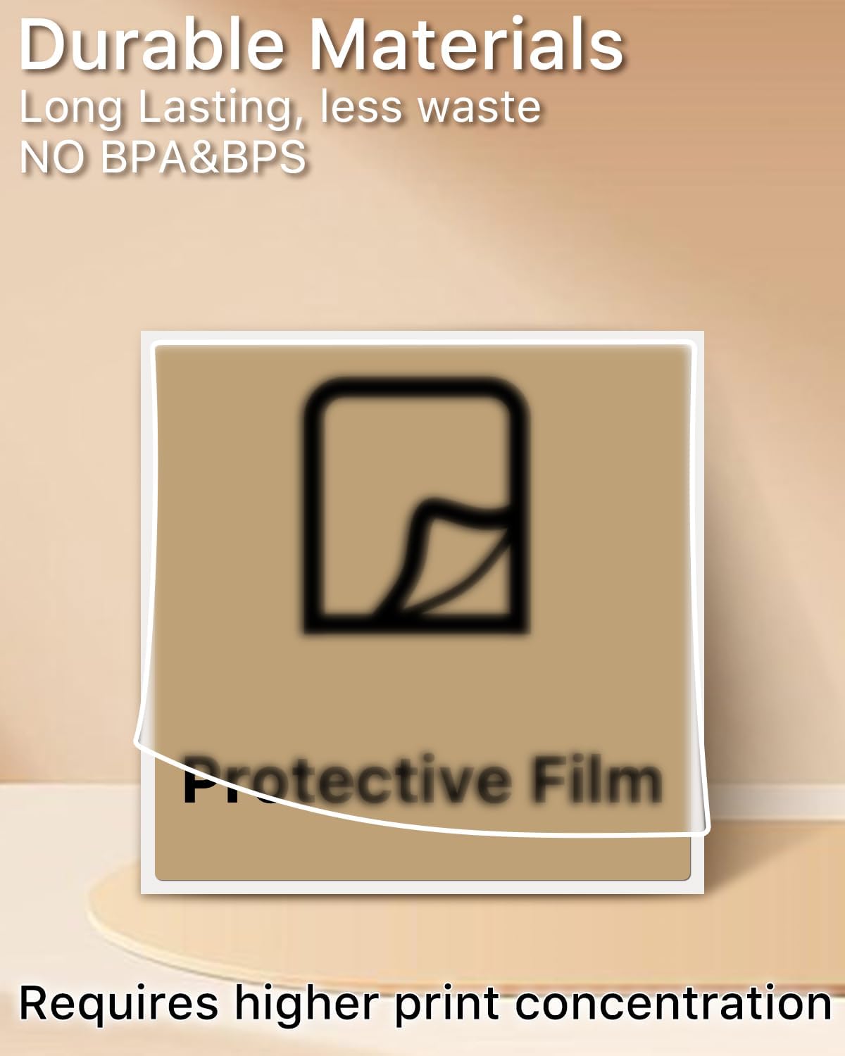 iEager Brown Square Thermal Label Stickers, 3" x 3" Self-Adhesive Square Direct Thermal Labels with Perforation Line, 500 Sheets/Roll