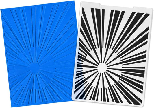 Hying 3-D Textured Impressions Background Embossing Folder, Radiate Line Pattern Plastic Embossing Folder Template for Card Making Scrapbooking Paper Craft Album Stamps DIY Décor