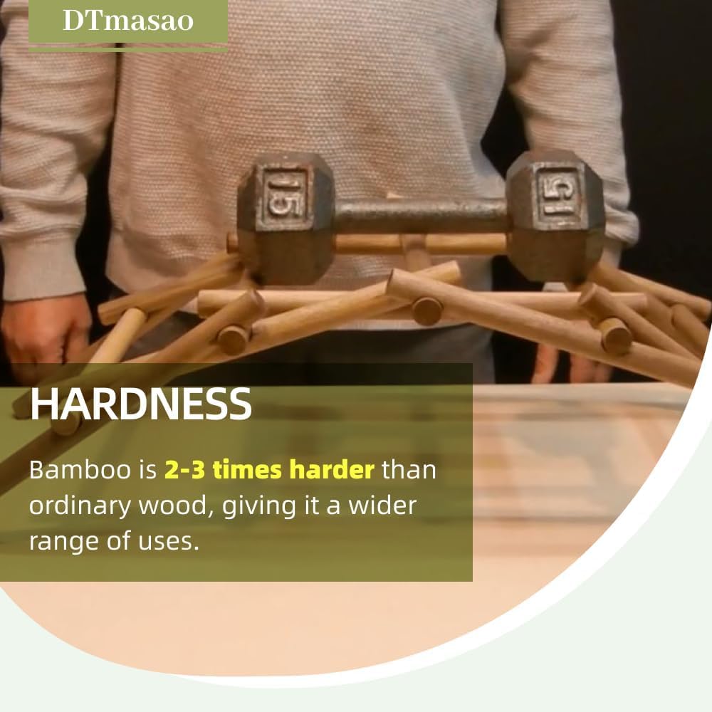 1 x 24 Inch 2 PCS Dowel Rods Wood Sticks Wooden Dowel Rods Unfinished Bamboo Sticks - for Crafts,Home Decor, Model Making and DIYers