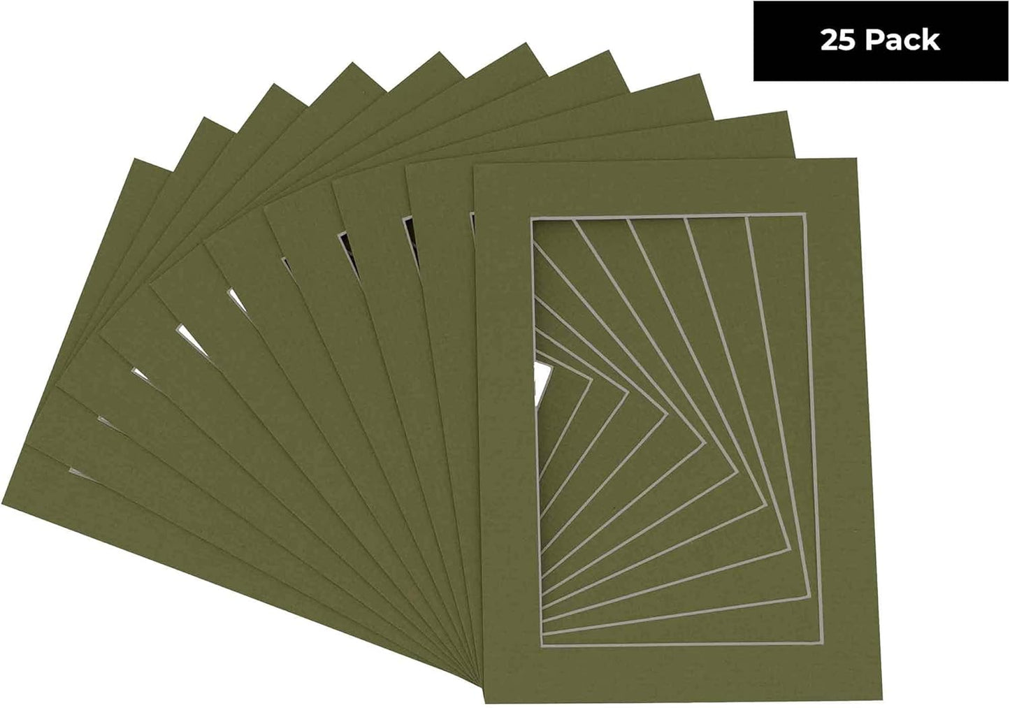 11x14 Mat for 8.5x11 Photo - Precut Dill Green Picture Matboard for Frames Measuring 11 x 14 Inches - Bevel Cut Matte to Display Art Measuring 8.5 x 11 Inches - Acid Free Pack of 25 MATS